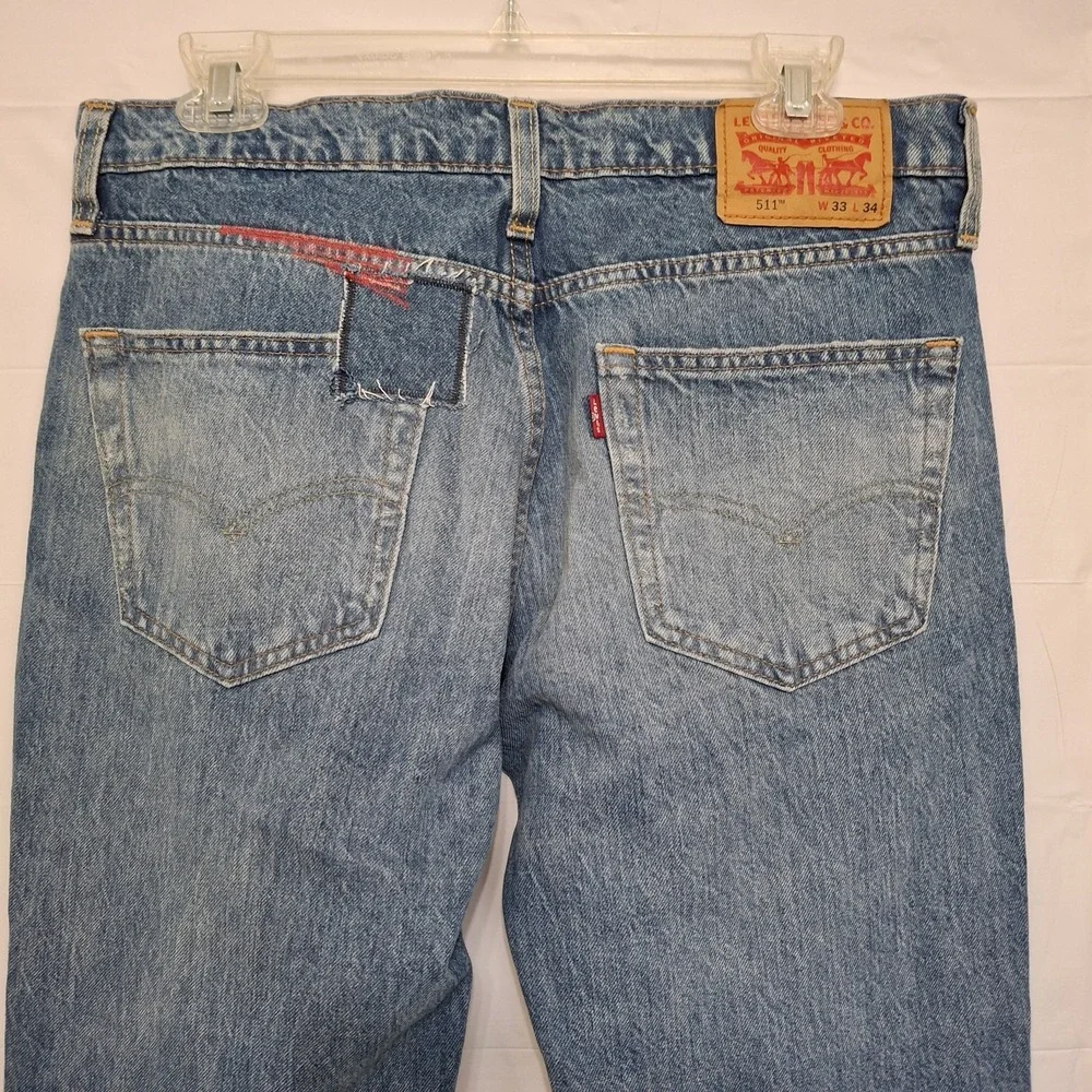 Levi's 511 Men's 33x34 (Fits 33x33) Slim Fit Jeans‎ Stretch Patchwork